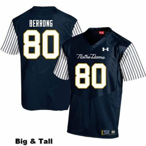 Notre Dame Fighting Irish Men's Cane Berrong #80 Navy Under Armour Alternate Authentic Stitched Big & Tall College NCAA Football Jersey QIV6899BL